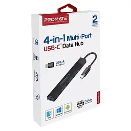 Концентратор Promate USB Hub 4 ports litehub-4.black (litehub-4.black) - мініатюра 2