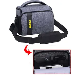 Сумка до фотоапарата Nikon D + дощовик Сірий із чорним (IBF058SB) - мініатюра 7