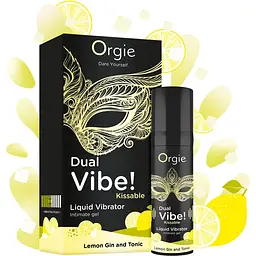 Рідкий вібратор Orgie Dual Vibe! Lemon Gin And Tonic 15 мл - мініатюра 2