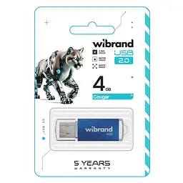 USB флеш-накопичувач Wibrand 4GB Cougar Blue USB 2.0 (WI2.0/CU4P1U) - мініатюра 2