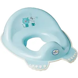 Накладка дитяча м`яка антиковзка на сидіння унітазу Tega Baby Dog&Cat light blue