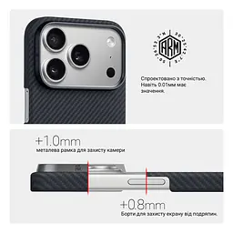 Чехол ArmorStandart BlackIcon Aramid Twill MagCase для Apple iPhone 17 Pro Black (ARM90149) - мініатюра 6