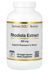 California Gold Nutrition Екстракт родіоли Rhodiola extract 500 мг 180 капсул