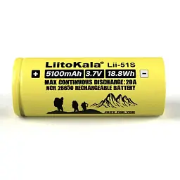 Акумулятор Liitokala Lii-51S 5100 mAh 20A 26650 Li-ion - мініатюра 2