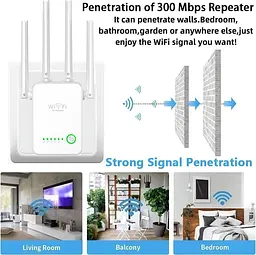 Wi-Fi репітер Ubcwin з 4 антенами, покриття до 3800 ft², Ethernet - мініатюра 2