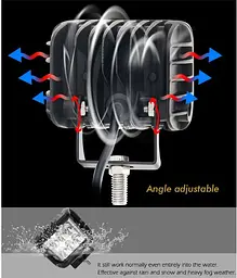 Додаткова LED фара 18W (3W x 6) 10-30V 90x76x80 mm ближній стробоскоп 1 шт. (W 0260-RB) - мініатюра 6