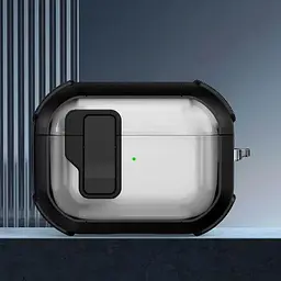 Футляр протиударний Locking Button для навушників Airpods Pro 3 Black - мініатюра 2