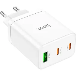 Мережевий зарядний пристрій Hoco N33 USB-A / 2 х USB-C 35W White [124887] - мініатюра 3