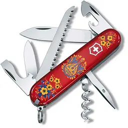 Ніж Victorinox Camper Ukraine 91мм 13функ черв Українські мотиви