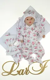 Літній набір на виписку з пологового для дівчинки (4 предмети) "Rose" зріст 56 см Lari Білий - мініатюра 2