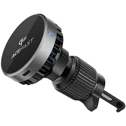 Автотримач для телефона з БЗП Acefast D40 Qi2 Magnetic Wireless Charging car holder with Ice Cooling for air сірий