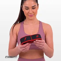 Еспандер стрічка EasyFit з петлями для тренувань червоний (HARD) - мініатюра 9