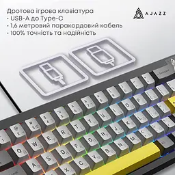 Клавіатура Ajazz AK650 Moon Yellow Switch Black/Grey/Yellow (AK650-MY-GWY) [156879] - мініатюра 7