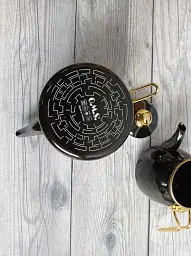 Двоярусний емальований чайник O.M.S. Collection 10800-Black (1/2 л) - мініатюра 4