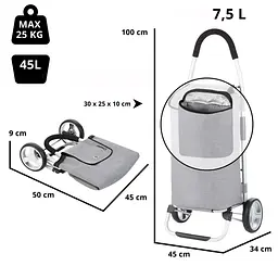 Сумка-візок ShoppingCruiser Foldable 45 Grey (604360) - мініатюра 3