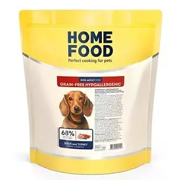 Сухий корм для собак Home Food ADULT MINI Grain-free hypoallergenic з качкою та індичкою 300 г (4820290090194)