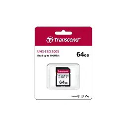 Карта пам'яті Transcend 64GB SDXC class 10 UHS-I U1 V10 (TS64GSDC300S) - мініатюра 2