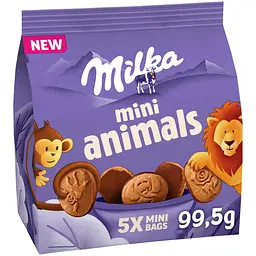 Печиво Milka Mini Animals Alpine Milk Chocolate 99.5 г
