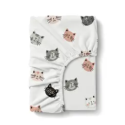 Простирадло на резинці в дитяче ліжечко 60х120 фланель PLAYFUL CATS COSAS (4822052499191)