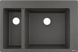 Кухонна мийка Hansgrohe S510-F635 770x510 на дві чаші 180/450 Stonegrey 43315290, Сірий