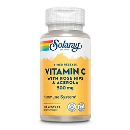 Вітамін C з шипшиною і ацеролою Vitamin C with Rose Hips & Acerola, Timed Release 500mg - 100 vcaps