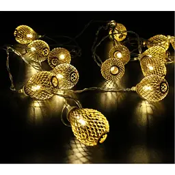 Гірлянда-нитка (String-Lights) Металеві кульки 20WW-1, внутрішня, провід прозорий, 2м (Білий-теплий) UT785623