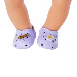 Взуття Baby Born Cандалі зі значками для ляльки, лілові, 43 см (831809-2) - мініатюра 2