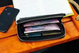 Чорний чоловічий гаманець-клатч на блискавці з натуральної шкіри Marco Coverna MC-802-1 11 см