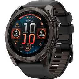 Смарт-годинник Garmin Fenix 8 AMOLED Sapphire 51mm Carbon Gray DLC Titanium with Black/Pebble Gray Silicone Band (010-02905-20/21/63) [115087]