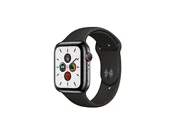 Смарт-годинник Apple Watch Series 5 44mm GPS+LTE Space Black Stainless Steel Case with Black Sport Band (MWW72)