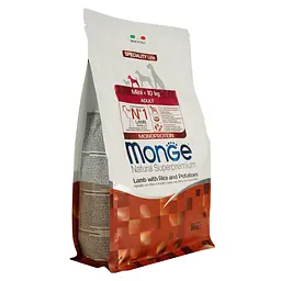 Сухий корм Monge Dog Mini Adult, для дорослих собак маленьких порід, ягня, рис та картопля, 800 г - мініатюра 3
