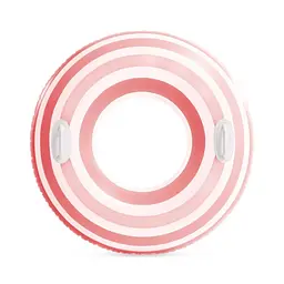 Дитяче надувне коло "Смугасті мрії" 59256(Pink-White) з ручками, 91 см