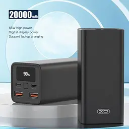 Зовнішній акумулятор для ноутбуків XO PB97 65w 20000 mah чорний - мініатюра 4