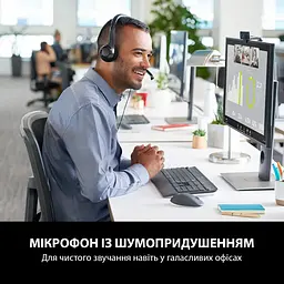 Навушники з мікрофоном - Гарнітура стерео Logitech H390 USB-C Midnight black (чорна) 981-001576 - мініатюра 5