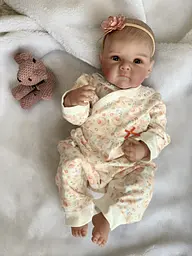 Силіконова колекційна лялька реборн новонароджена дівчинка пупс салі Reborn Dolls det0018810 - мініатюра 2