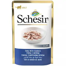 Консерви для котів Schesir Tuna with Seabass Тунець з морським окунем у желе