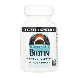 Біотин Biotin 5000mcg - 60 tabs