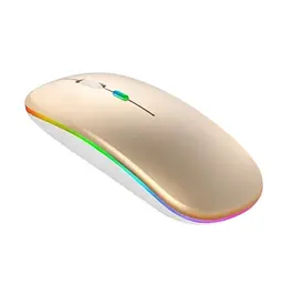 Мишка безшумна комп'ютерна, бездротова Macarone Bluetooth, USB, що перезаряджається, Золота 