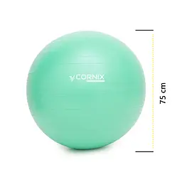 М'яч для фітнесу (фітбол) Cornix 75 см Anti-Burst Mint XR-0366 - мініатюра 3