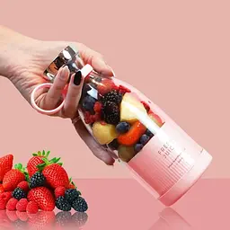 Фітнес-блендер Fresh Juice портативний, акумуляторний, пляшка для смузі білий, рожевий, блакитний