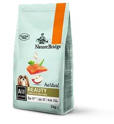 Сухой корм для собак Nature Bridge Herbal Beauty с курицей и лососем, 2 кг