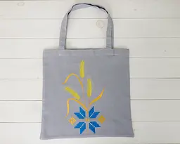Сумка Шоппер з вишивкою Колоски сірий, еко сумка для покупок, шопер, сумка з вишиванкою, сумка для покупок вишита