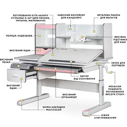 Дитячий стіл Mealux Florida Multicolor PN (арт.Evo-52 WG + PN Multicolor) - мініатюра 2