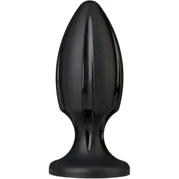 Анальний плаг із каналами для змащення Doc Johnson Platinum Premium silicone - The Rocket - Black