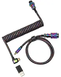 Кабель Keychron USB-A/USB-C USB-C заряджання/синхронізації Keychron, 1.08м, Type-C, Premium Coiled Aviator, чорний (CAB7_KEYCHRON)