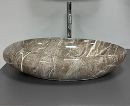 Умивальник VBI Vicenza накладний 58x36 см brown stone glossy VBI-014805 - мініатюра 3