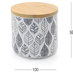 Ємність для зберігання МВМ My Home 450 мл біла (KP-15 S WHITE/WOOD) - мініатюра 2