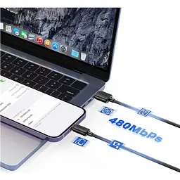 Кабель Usams US-SJ689 USB-A to Lightning 2.4A 1m Black [SJ689USB01] [138996] - мініатюра 6