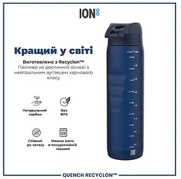 Пляшка для води ION8 1000 мл (ЕКО пляшка) BPA Free Navy (I8RF1000NAV) - мініатюра 7