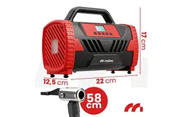 Автокомпресор MalTec TurboAir200, 12 В, 230 В, 10 бар, 35 л/хв, із цифровим дисплеєм, ліхтарем та насадками, 114805 - мініатюра 4